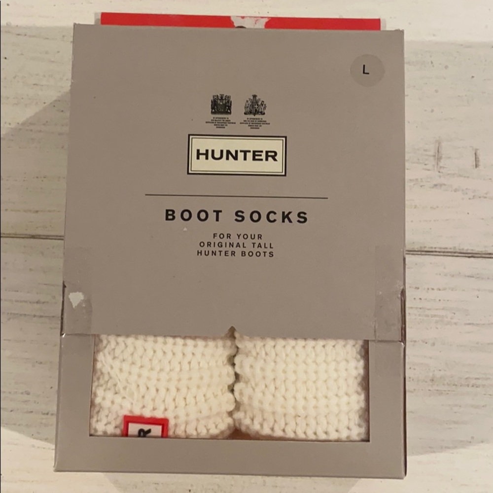 Hunter Boot Socks, Cream knit, size L